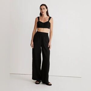 Madewell The Carley Wide-Leg Pant in Softdrape Size XXS Black NL206